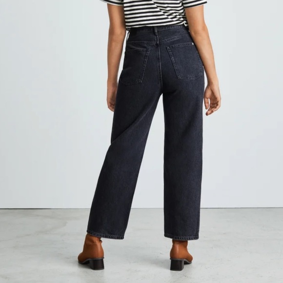 NWT EVERLANE Way High Denim Jeans in worn in black size 27 regular - Picture 2 of 11